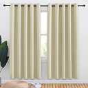 NICETOWN Room Darkening Draperies Window Curtain Panels, Thermal Insulated Grommet Room Darkening Curtains for Bedroom (Beige, 2 Panels, W70 x L72 -inch)