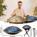 Handpan 22-inch D Minor Kurd Handpan 9 Notes Handpan Drum Instrument for Professional Performance, 440HZ Sound Handpan Drums for Adults
