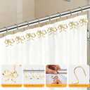 12 Pack Bow Shower Curtain Hooks,Decorative Rings with 12 Pcs Shower Curtain Weights,Metal Rustproof Bow Knot,Bow Curtain Hooks for Bathroom,Living & Nursery Room Art Decor Accessories(Gold)