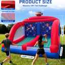 OZIS Inflatable Carnival Games with 4 Balls - Football Toss Throwing Target with Powerful Blower, Easy Setup for Indoor/Outdoor Commercial, Birthday Parties, and Lawn Interactive Game