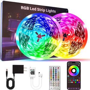Led Lights for Bedroom 200 FT (2 Rolls 100 FT), with Remote and Application Control RGB Color Changing LED Strip Lights, Music Synchronization, Used for Room, Family, Party Decoration