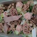 Ling's moment 6pcs Wedding Wrist Corsage Artificial Flowers, Girl/Mother Homecoming Prom Corsages Wristlet Décor, etc. Dusty Rose Pink