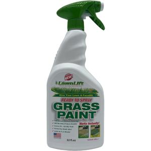 Lawnlift Pre-Mixed Grass Paint 32 Ounce Ready to Spray, No Mixing, 32 oz., Green