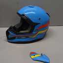 GLX GX623 Youth ATV/Dirt Bike Helmet Combo - Retro Blue, Large - DOT