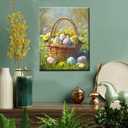 Easter Eggs Basket Paint by Numbers Kit for Adults Beginners Student Boys Girls,Wildlife Forest Flowers Watercolor Oil Painting Colorful Handicraft for Home Wall Decor Ideal Gift 16x20 In(No Frame)
