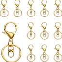 uxcell Lobster Claw Clasps Keychain, 12 Pcs Lobster Claw Clasp Hook with Swivel Trigger Clip and Flat Split Keychain Ring for DIY Craft Key Chain Accessories, Gold