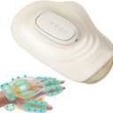 Electric Hand & Wrist Massager with Heat and Compression for Tired & Stiff Hands, 3 Massage Modes & Intensities, 3000mAh Rechargeable Cordless, 10-Min Timer for Home Relaxation (White)