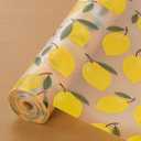 Cooyes Shelf Liner, Non-Adhesive Cabinet Liners for Kitchen Drawers, Shelves, Refrigerator, Pantry Storage, Bathroom Closet, Fridge, Durable Waterproof EVA Mats(11.8" W x 118" L, Yellow Lemon)