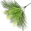 2Pcs Realistic Fake Sago Cycas Leaves Plastic Plants for Housewarming Present Vivid Greenery Garden Ornament for Home Office Indoor Outdoor