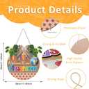 3D Classroom Door Sign,Welcome to Our Classroom Wreath,Teacher Door Sign,Welcome Back to School Decor Apple Book,First Day of School Wall Decoration for Kindergarten Preschool Playroom (Colourful & Light Brown)