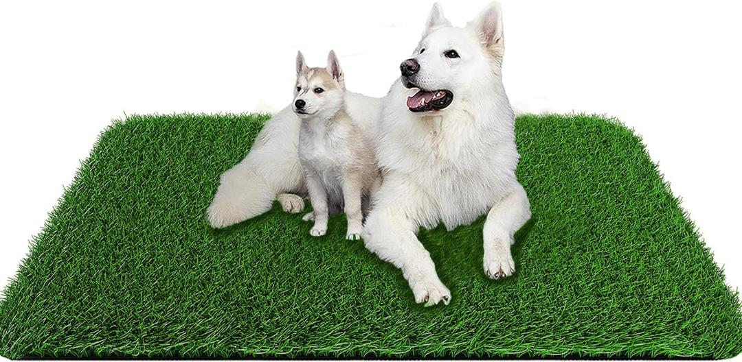 Grass Pad for Dogs 42 x 31.5 inches Strong Absorbency Soft Artificial Grass for Pets Potty Training, Easy to Clean Fake Grass for Dog Indoor Outdoor Use(1 Pack) (Green)