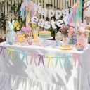 11 ft Easter Bow Garland Decorations Pastel Velvet Home Decor Banner Include 25 Bow Spring Decorations for Mantel, Room, Fireplace, Wall, Farmhouse, Office, School Indoor Birthday Table Supplies