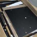 Pemberly Row Mobile Cabinet with 3 Drawers in Matte Grey and Jackson Hickory