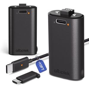 2 Pack Xbox Rechargeable Battery Pack, Xbox Series X Play & Charge Kit 1400mAh Capacity Fully charges in 3 Hours, 9 Ft USB Type-C Cable, Compatible w/ Xbox Series X/S, Xbox one/S/X/Elite Controllers