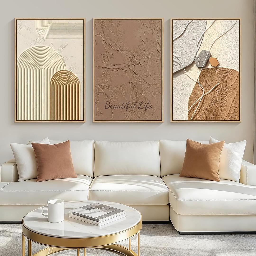 Large Wall Art For Living Room,3 Piece Framed Wall Art for Wall Decorations Living Room Minimalist Wall Art Canvas Prints Paintings Artwork for Walls,Hallway,Office Wall Decor 24x36 Inch, 3pc