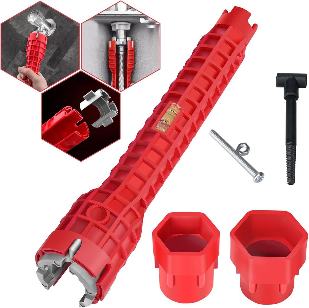 8 in 1 Faucet and Sink Wrench - Ykwao Multifunctional Sink Installer,Plumbing Tool for under Bathrooms,Toilets,Kitchens Sinks Repair Removal Plumber Tools