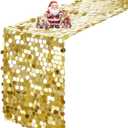 VHH Sequin Table Runner 12 x 108 inches Gold Table Runner, Glitter Runner for Party Wedding Birthday, Party Spring Easter Rustic, Birthday Supplies Decorations (1 Pack)