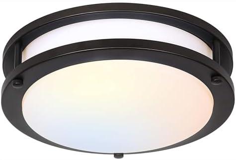 hykolity 10 inch Flush Mount LED Ceiling Light Fixture, 17W 1100lm, 2700K/3000K/3500K/4000K/5000K Adjustable Ceiling Lights, Oil Rubbed Bronze Saturn Dimmable Lighting for Hallway Bathroom or Kitchen