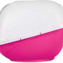 Petmate Basic Hooded Cat Litter Pan, Large, Pink and White, Made in USA
