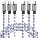 USB C to USB C Cable,Type C Charger Fast Charging Cable 60W 3ft 3Pack Nylon Braided Data Sync USB C Cable for iPhone 17 16 15 Pro Max,Plus/iPad Mini 6,Pro 12.9/MacBook Pro/Air 4/5/Galaxy S25/S24/S23