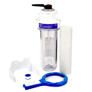 Whirlpool 10 x 2.5 Inch Whole House Water Filtration System WHKF-DWHV, 3/4" Ports, Clear Housing, NSF Certified Water Filter WHKF-GD05 Included