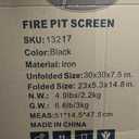 Lineslife Fire Pit Spark Screen, Fire Pit Screen 30 Inch Round with Handle & Poker, Heavy Duty Collapsible Outdoor Fire Pit Mesh Screens, Metal Firepit Lid for Patio Backyard Beach RV Camping, Black
