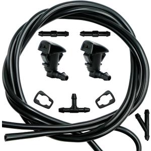 EDIETH 8E5Z17603A Windshield Washer Nozzles Kit with Hose & Adapters for Ford Fusion Mercury Milan Lincoln MKZ 2008 2009 2010 2011 2012 Replaces 8E5Z-17603-A Easy to Install