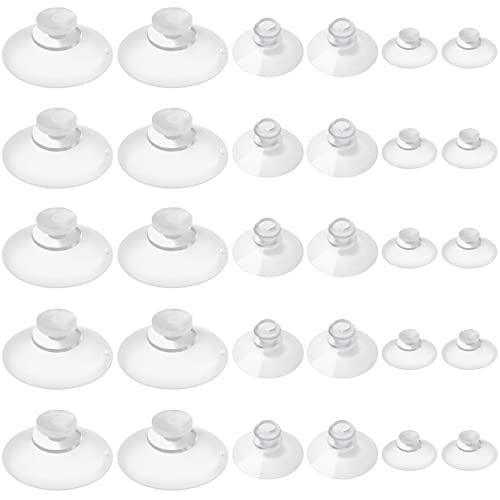 LuluEasy 30 Pieces 3 Sizes Clear Suction Cups for Glass Without Hooks, Small Rubber Suction Cups for Home Organization Festival Christmas Decoration Window (Assorted Sizes 0.8 + 1.2 + 2.2 inch)