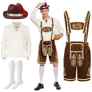 Spooktacular Creations Halloween Men Oktoberfest Costume Set, Lederhosen Men with German Bavarian Hat, Beer Costume, Adults Halloween Brown Outfit for Beer Festival Party (L) Spooktacular Creations Halloween Men Oktoberfest Costume Set, Lederhosen Men with German Bavarian Hat, Beer Costume, Adults Halloween Brown Outfit for Beer Festival Party (L)