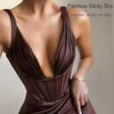 2 x Pasties Sticky Bra Nipple Covers for Women Hypoallergenic Waterproof Reusable Silicone Bra Adhesive Bra with Box (Caramel)