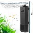 AQQA Aquarium Filter for 80-150Gal Fish Tank Submersible Internal Filters Multifunctional for Filtration, Circulation and Oxygenation Ultra Quiet for Freshwater & Saltwater Crystal Clear (15W,400GPH)