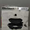 Elite Gourmet EG6207# Scratch Resistant 10.5-inch (2Qt) Fry Pan, Easy-Pour Spout Dishwasher Safe, Non-stick Electric Skillet with Vented Glass Lid, Adjustable Temperature, Black