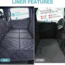 Truck Hard Bottom Car Seat Cover for Dogs | Mesh Window & 2 Safety Belts | 100% Waterproof Sturdy Back Seat Extender with Door Protectors |Non-Slip,Scratchproof Pet Car Rear Seat Protector Fit Pickup