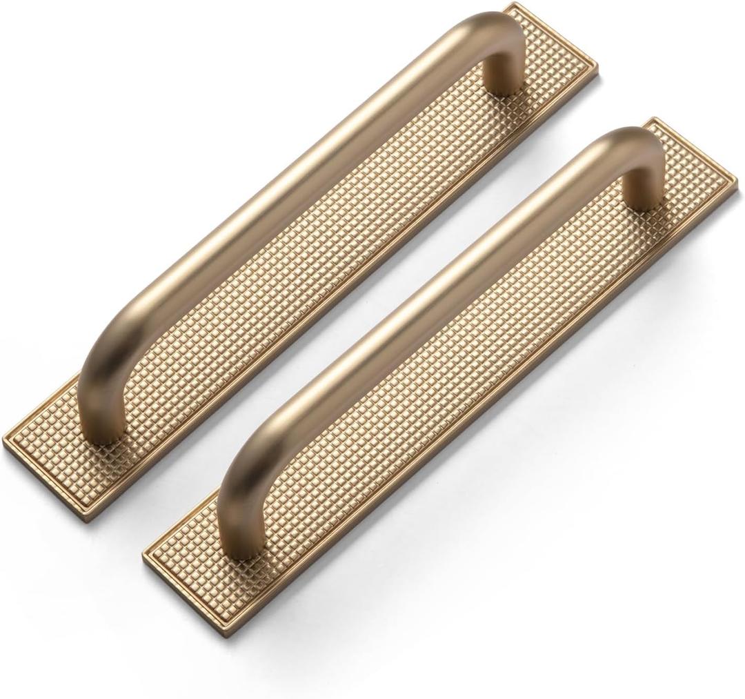 2 Pack Champagne Bronze 5" HoleCenter Cabinet Pull with Backplate