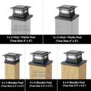 Dynaming 6 Pack Solar Post Cap Lights Outdoor, Fence Post Solar Lights Fit for 4x4 5x5 6x6 Vinyl/Wooden Posts, High Brightness Warm White SMD LED Lighting Decor for Garden Deck Patio