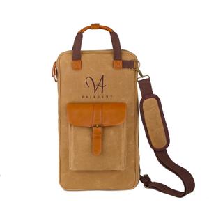 Drum Stick Bag, Waxed Canvas Drumstick Bag with Shoulder Strap, Length 17.72" x Width 10" x Height 1.57"