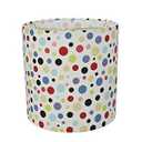 Aspen Creative 31229A Transitional Drum (Cylinder) Shaped Spider Construction Lamp Shade in White with Multi-Colored Dotted Design, 8" Wide (8" x 8" x 8")