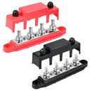 FEITON Power Distribution Block, 12V 150A Bus Bar, 5/16" Studs Terminal Strip, 12-48V Heavy Duty Terminal Block, Positive & Negative Junction Block with Cover, RV Car Marine Automotive Battery Busbar