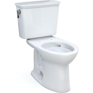 TOTO Drake Transitional Two-Piece Elongated 1.28 GPF TORNADO FLUSH Toilet with CEFIONTECT, Cotton White - CST786CEG#01