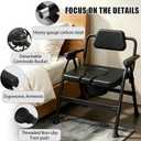 Heavy-Duty Bariatric Bedside Commode, Black
