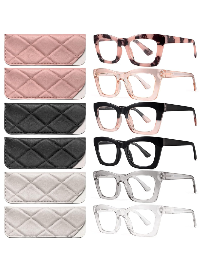 CCVOO Stylish Reading Glasses for Women, Eyeglasses, Blue Light Readers for Women, Computer Eye Glasses, Cheaters +2.75