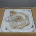 Wellmet Modern Crystal Chandeliers, 6 Lights Farmhouse Chandeliers for Dining Room, Gold Ceiling Light Fixture for Foyer, Bedroom, Living Room, Entryway, Kitchen Island, W-20 Inches