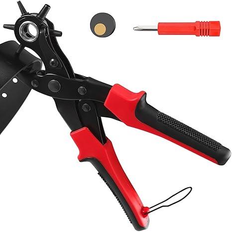 Belt Hole Pliers with 6 Sizes, Professional Leather Punch, Adjustable Belt Hole, Machine for Making Holes in Belt, Fabric, Shoes and Crafts