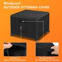 Kovshuiwe Outdoor Patio Ottoman Cover 2Pcs-20 L x 20" W x 18" H, Waterproof Patio Ottoman Cover, Heavy Duty Outdoor Furniture Cover with Padded Handles, Black