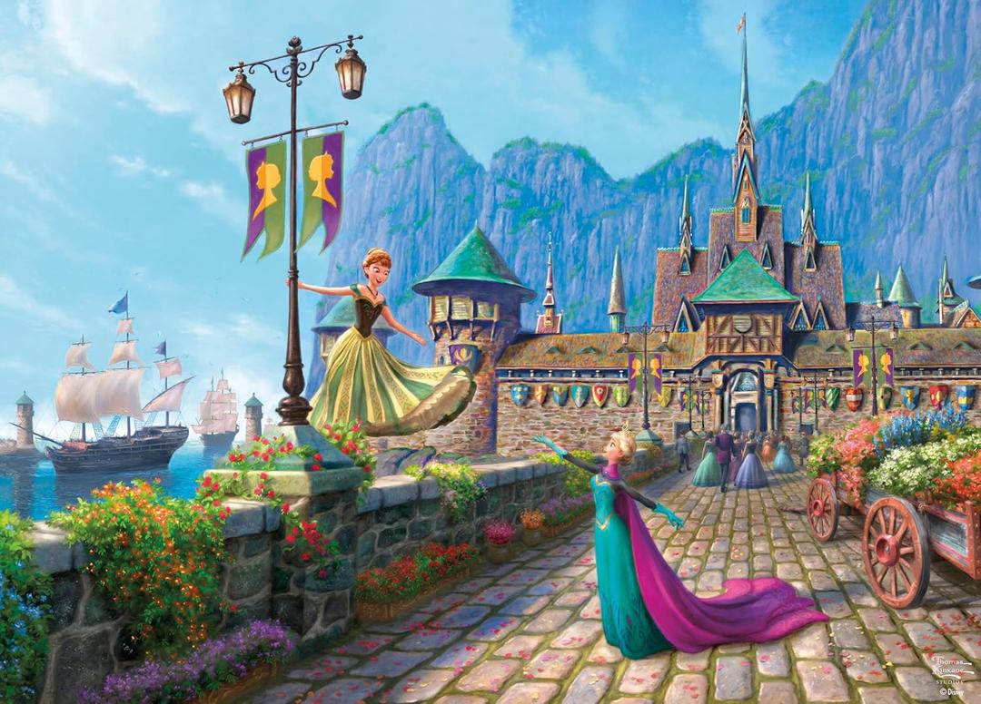 Ceaco - Thomas Kinkade - Disney - Frozen Celebration in Arendalle - 1000 Piece Jigsaw Puzzle