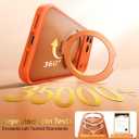 360 Spin Magnetic Stand for iPhone 17 Pro Max Case, [Fit for MagSafe][Military Protection][Full Camera Protection] Adjustable Kickstand iPhone Case for iPhone 17 Pro Max 6.9", Cosmic Orange