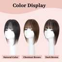 Matriarchs Hair Toppers For Women Real Human Hair,12inch Wispy Clip In Bangs Toppers Hair Pieces For Women With Thinning Crown, 360°3D Cover Realistic Scalp Line Hairpieces (Dark Brown)