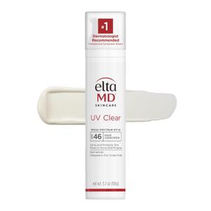 EltaMD UV Clear Face Sunscreen SPF 46, Oil-Free Sunscreen with Zinc Oxide, Dermatologist Recommended (3.7 Fl Oz (Pack of 1))