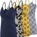SUIEK 4 Pack Nursing Tank Tops Maternity Cotton Cami Breastfeeding Sleep Bralette (XL)