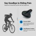 Bike Saddle Ergonomic Shape for Hip Comfort, Shock-Absorbing Design, Breathable Fabric, Suitable for Road & Mountain Biking, Secure Installation